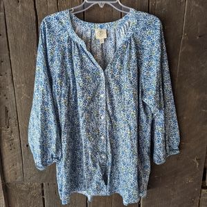St John's Bay NWOT floral blouse women's size XXL